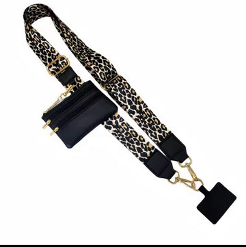 Women’s Crossbody Phone Strap with Zippered Wallet – Adjustable Anti-Loss Lanyard Holder